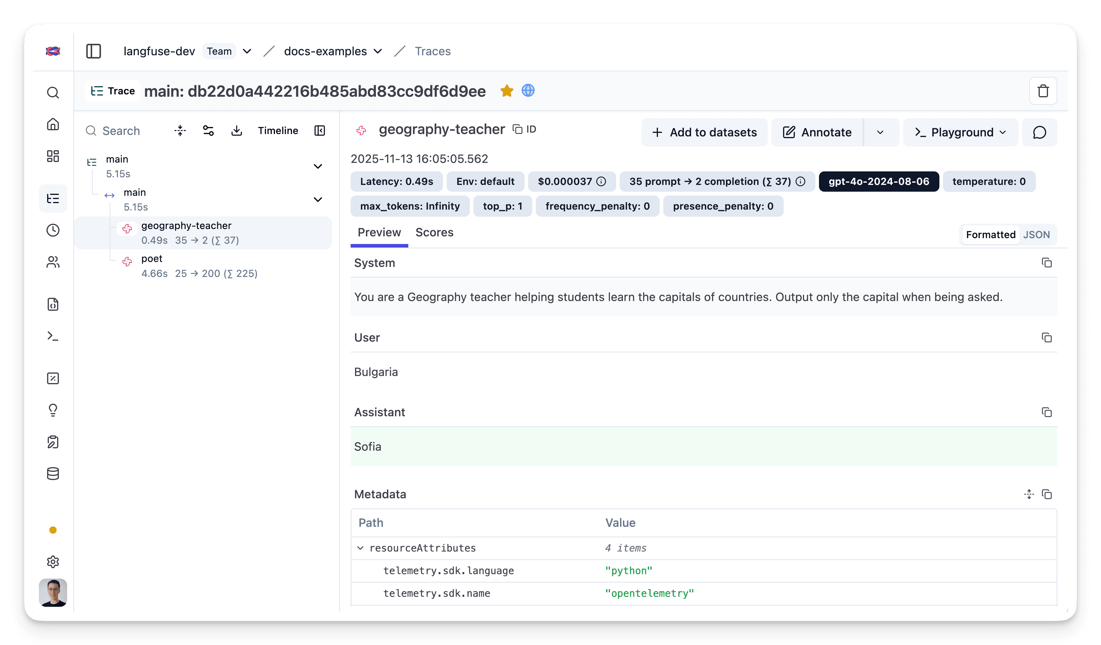 Trace with multiple OpenAI calls